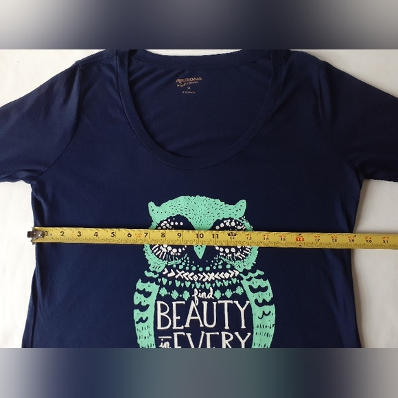 Arizona Jeans Co. women's navy long-sleeve owl print top size XL - Picture 7 of 10